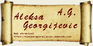 Aleksa Georgijević vizit kartica